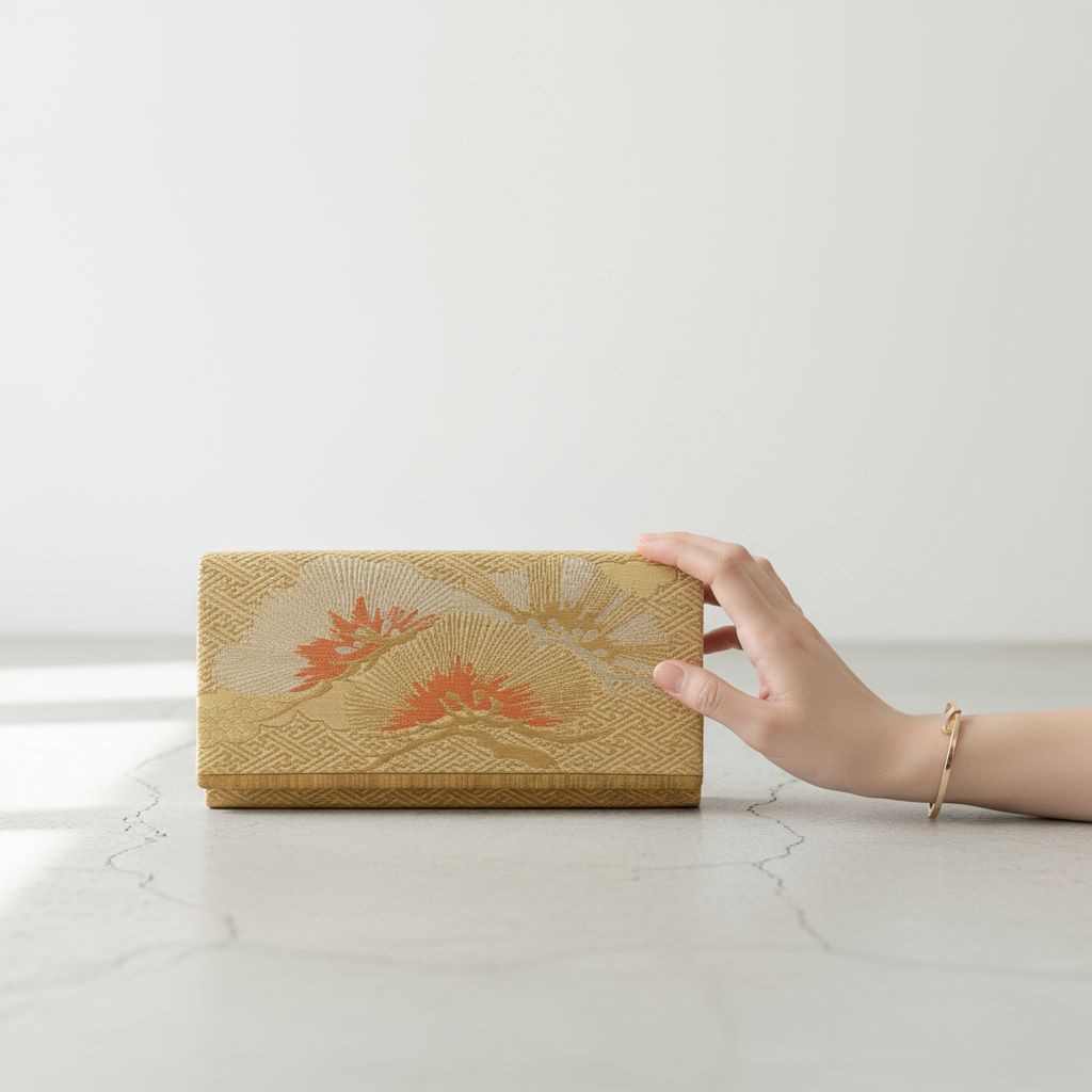 Gold and Dust Orange Brocade Beloved Japanese Clutch