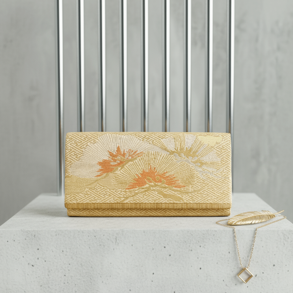 Gold and Dust Orange Brocade Beloved Japanese Clutch