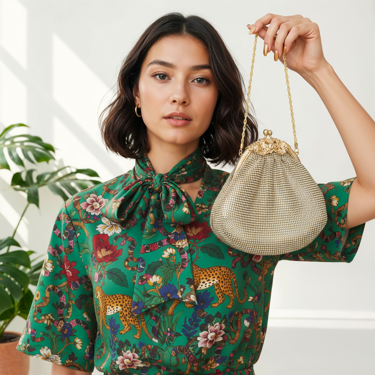 Vintage Gold Mesh Clutch – Elegant Tokyo Find