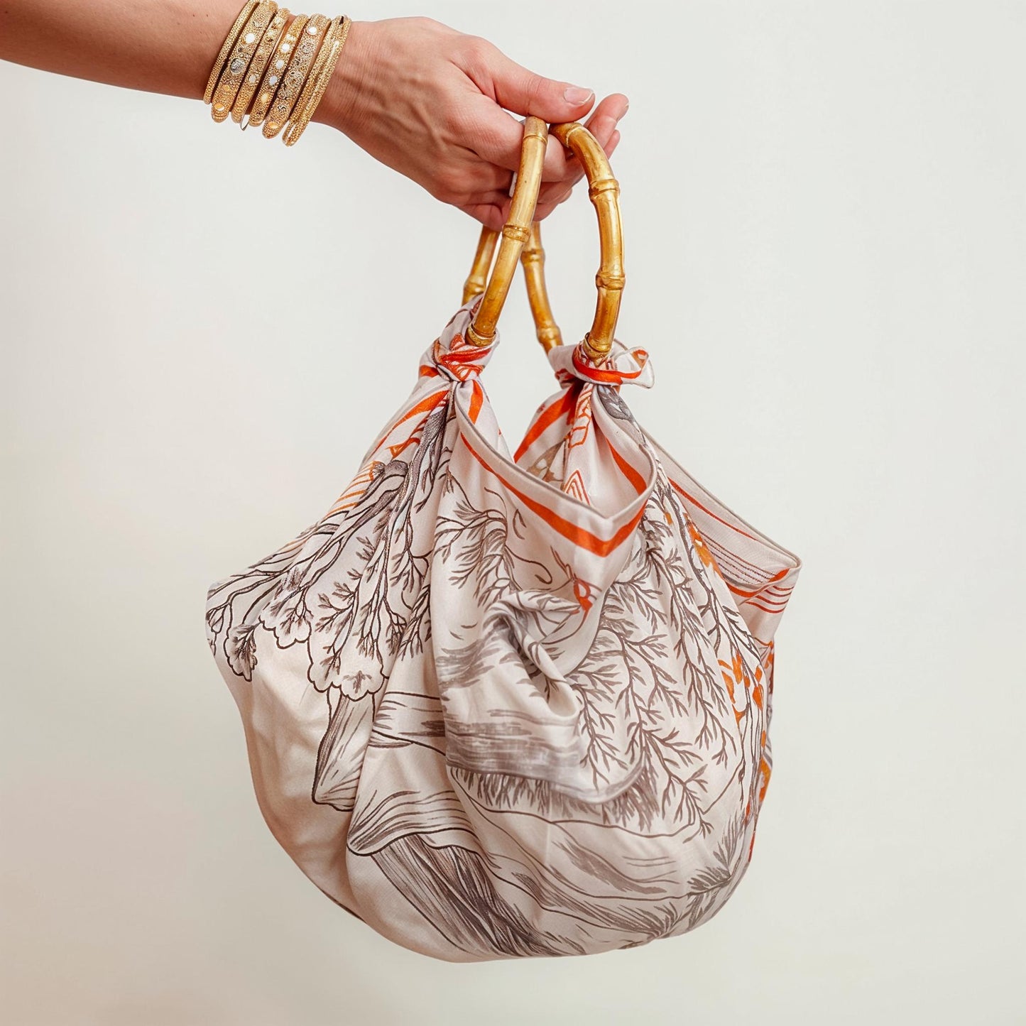 Mount Fuji Silk Scarf – Cotton-Silk Blend, Symbolic Gift of Serenity & Strength