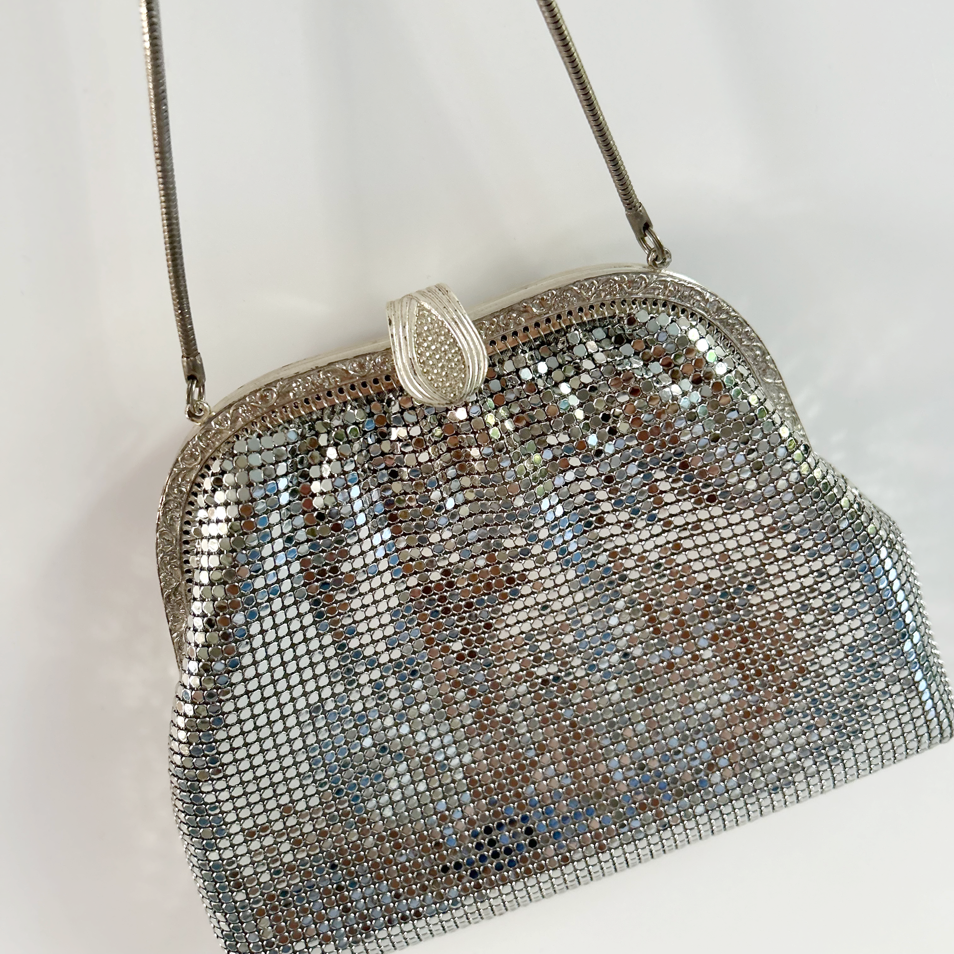 silver dress purse Beaded Evening Purse Silver