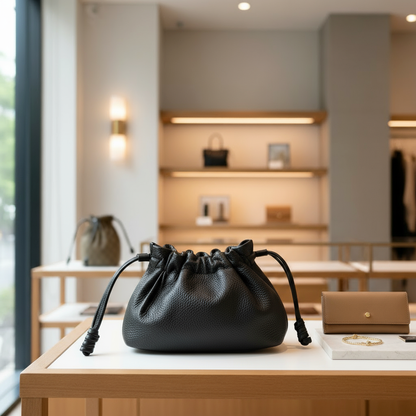 Japanese Kinchaku Clutch – Reversible Handcrafted Bag with Seigaiha Waves