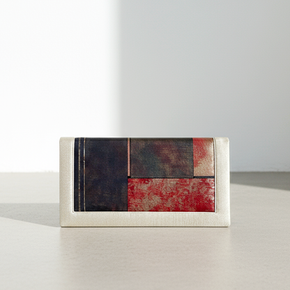Earthy Red and Purple Blue Authentic Vintage Japanese Clutch Bag