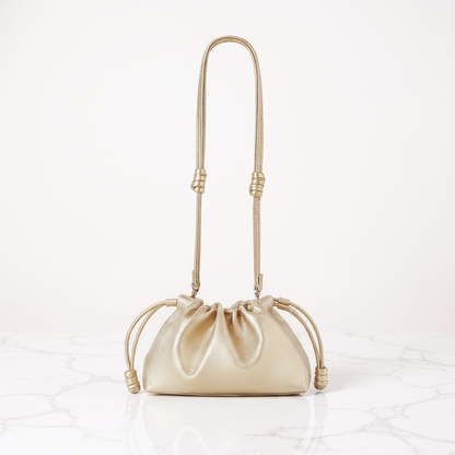 Reversible Kinchaku Bag: Japanese Cotton & Nappa Leather Clutch