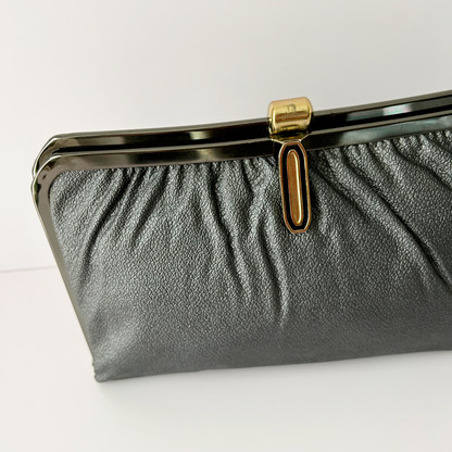 Beloved Vintage Japanese Charcoal Leather Clutch