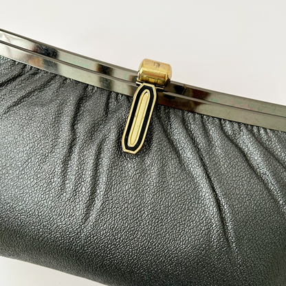 Beloved Vintage Japanese Charcoal Leather Clutch