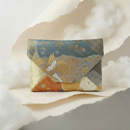 Vintage Japanese Sukiya Bukuro Pouch – Kimono Silk Obi Fabric Evening Bag