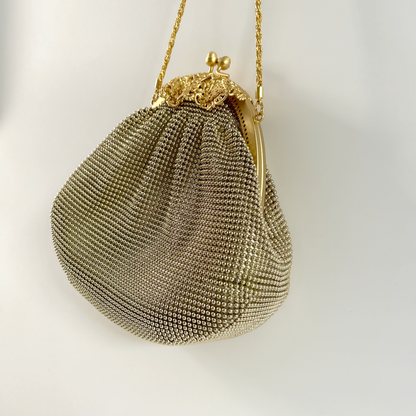 Vintage Gold Mesh Clutch – Elegant Tokyo Find