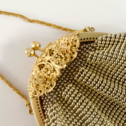 Vintage Gold Mesh Clutch – Elegant Tokyo Find