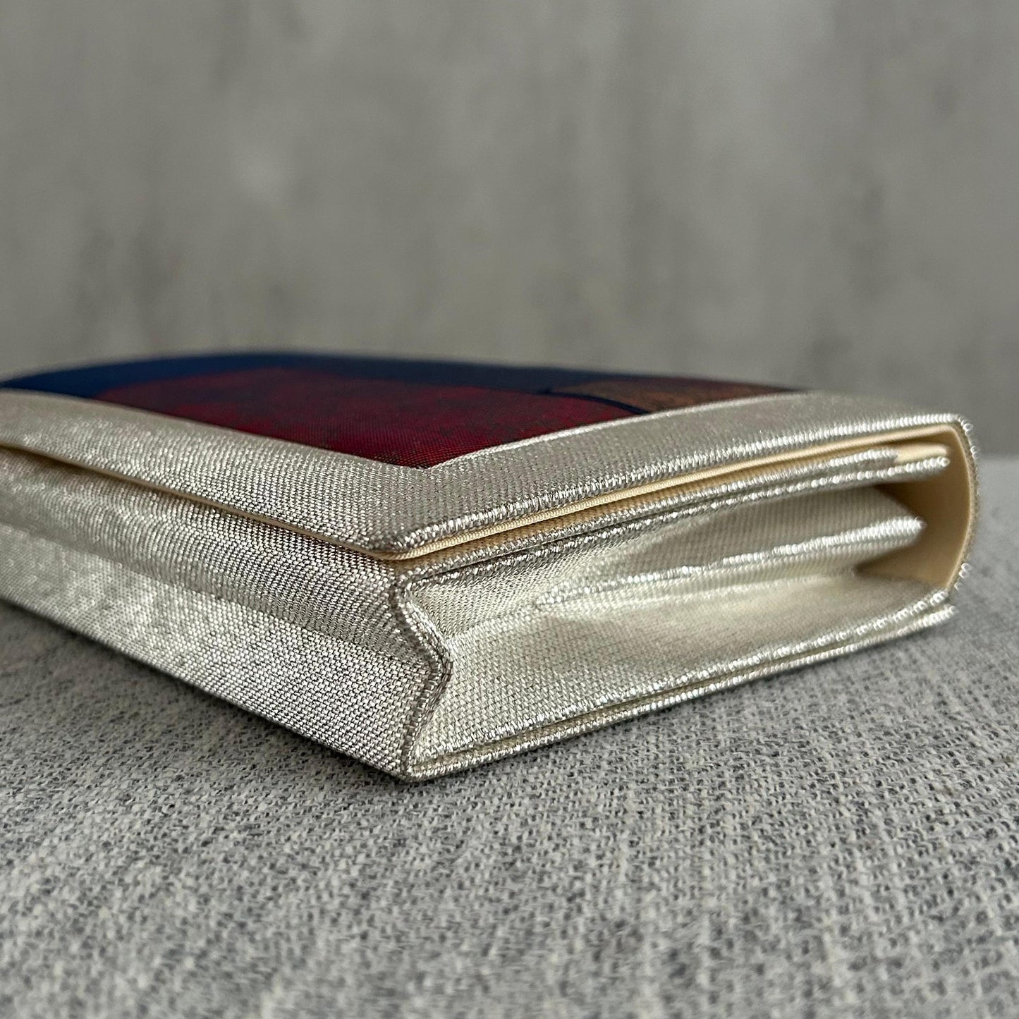 Earthy Red and Purple Blue Authentic Vintage Japanese Clutch Bag