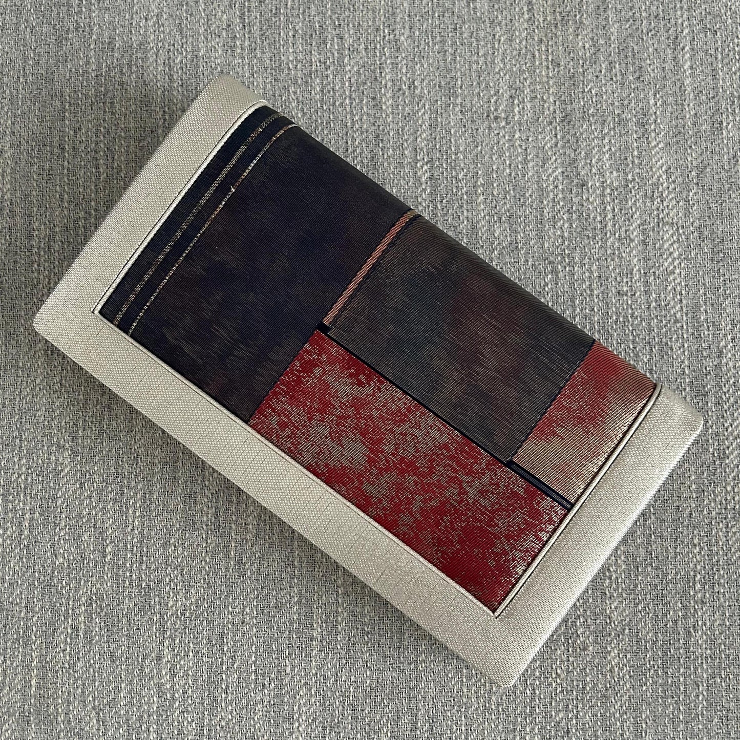 Earthy Red and Purple Blue Authentic Vintage Japanese Clutch Bag