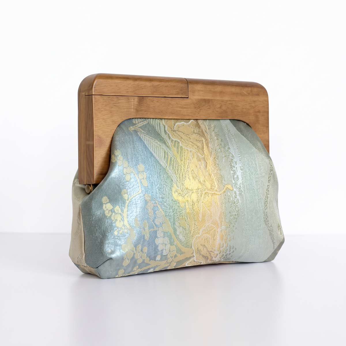 La Kōbako 01 | Vintage Obi Clutch, Wooden Frame