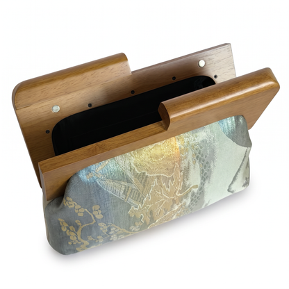 La Kōbako 01 | Vintage Obi Clutch, Wooden Frame