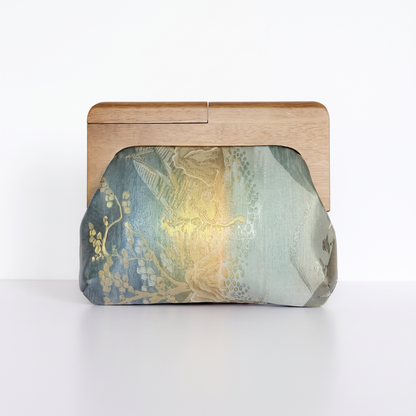 La Kōbako 01 | Vintage Obi Clutch, Wooden Frame