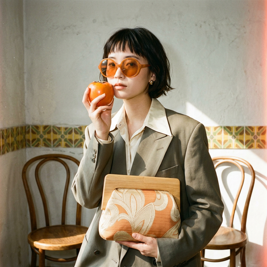 La Kōbako 03 | Vintage Obi Clutch, Rust and Gold Floral